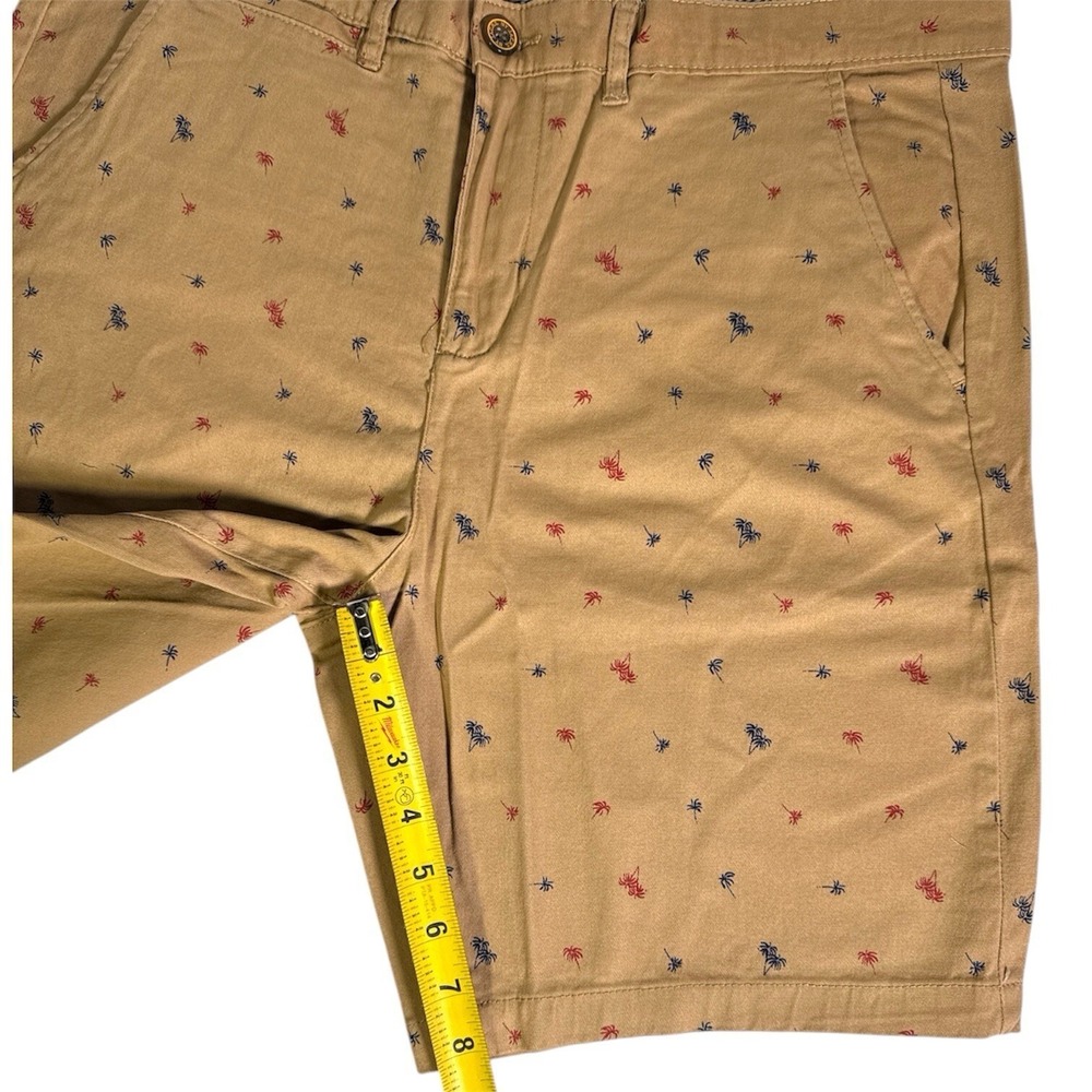 Jachs New York Bleeker Short  Men's Size 33 Dark Khaki Palm Tree 9" Inseam | $99 - Picture 6 of 7